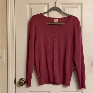 Carol Rose Pink Purple Classic Cardigan Sweater Viscose-blend Size Petite XL